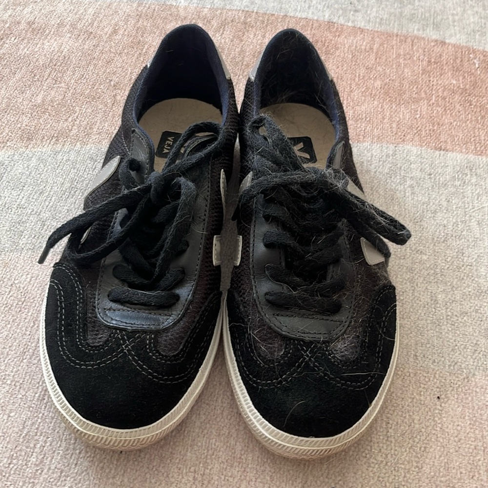Veja Black Suede Sneakers with laces